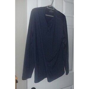 Vineyard Vines Edgartown Polo Shirt Mens L  Blue Striped Long Sleeve Henley